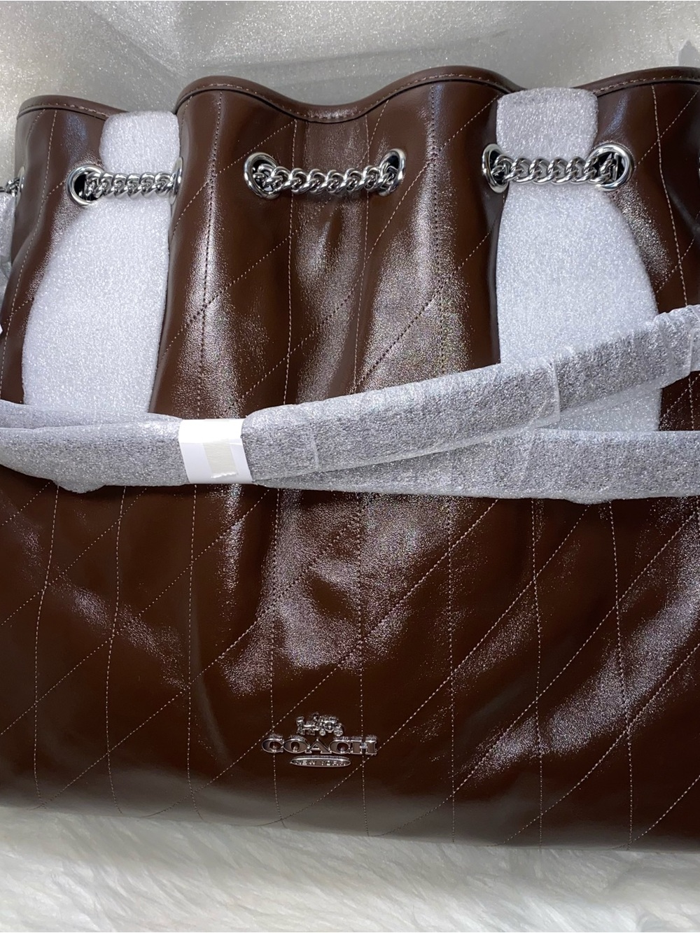 Coach leather purse Evelyn Large Shoulder Bag With Quilting New with tags